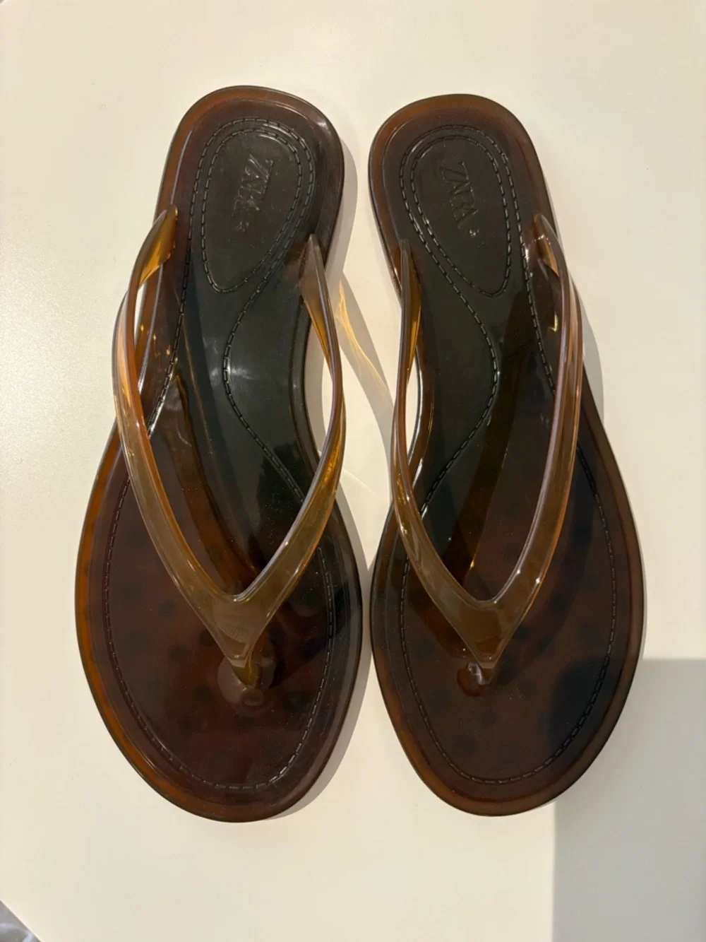 Zara Women’s Brown Jelly Flip Flop Sandals - Picture 3 of 5